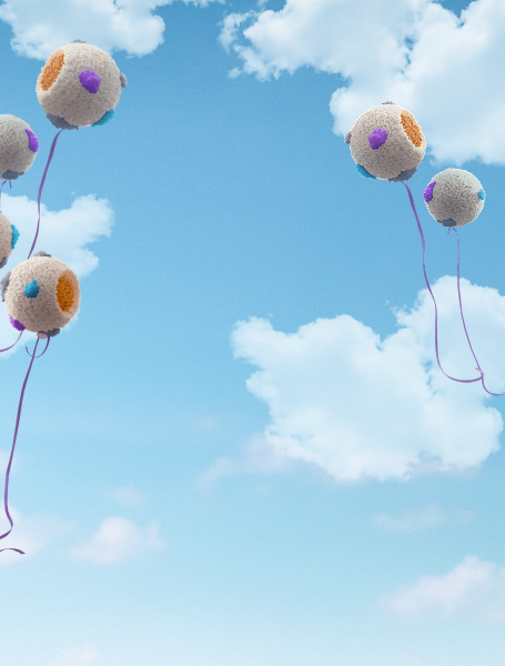 molecules floating in sky