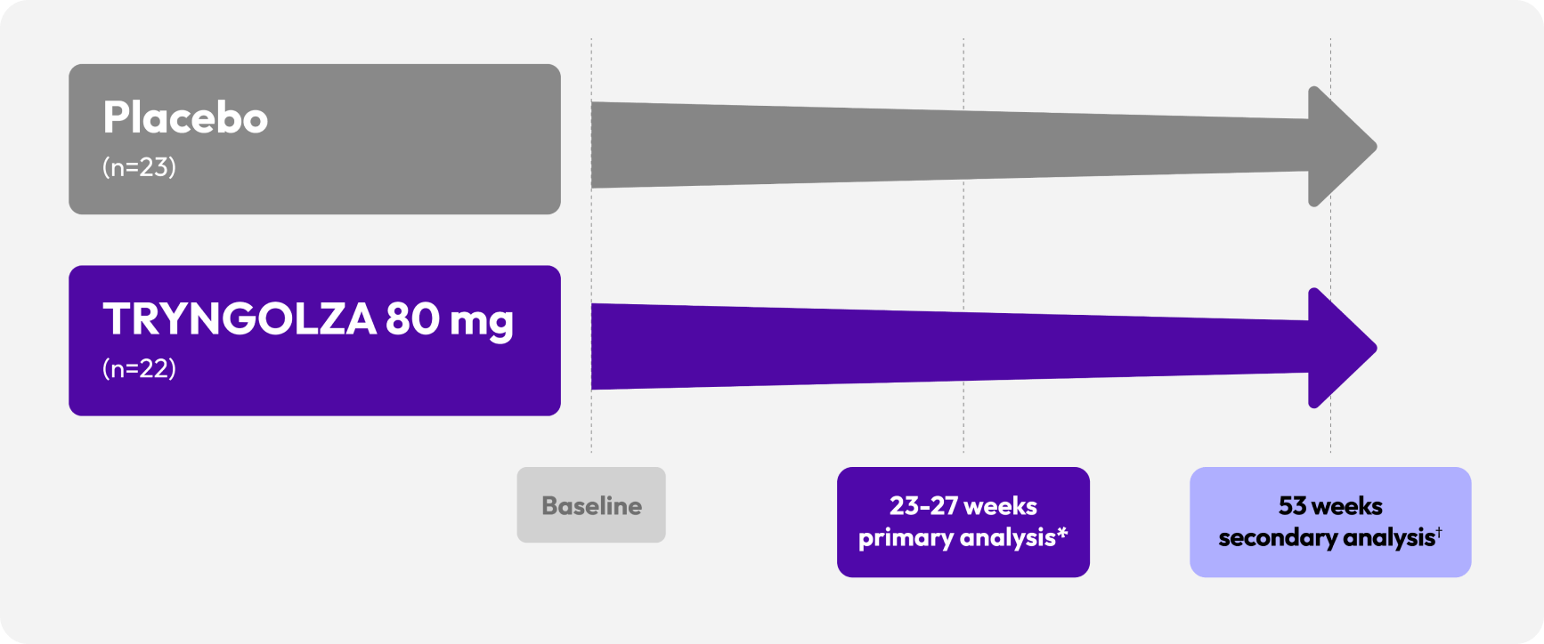 1 Year Trial Design Placebo vs TRYNGOLZA (olezarsen) 80mg & TRYNGOLZA (olezarsen) 50mg 1 Year Trial Design Placebo vs TRYNGOLZA (olezarsen) 80mg & TRYNGOLZA (olezarsen) 50mg