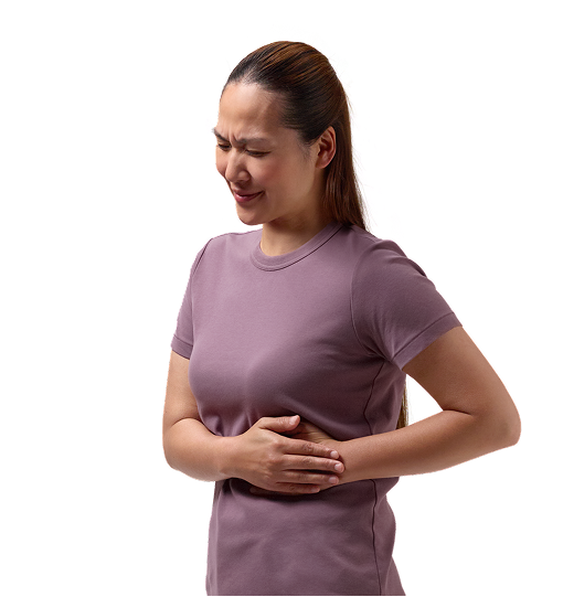 Actor Portrayal of Patient In Pain Holding Her Side