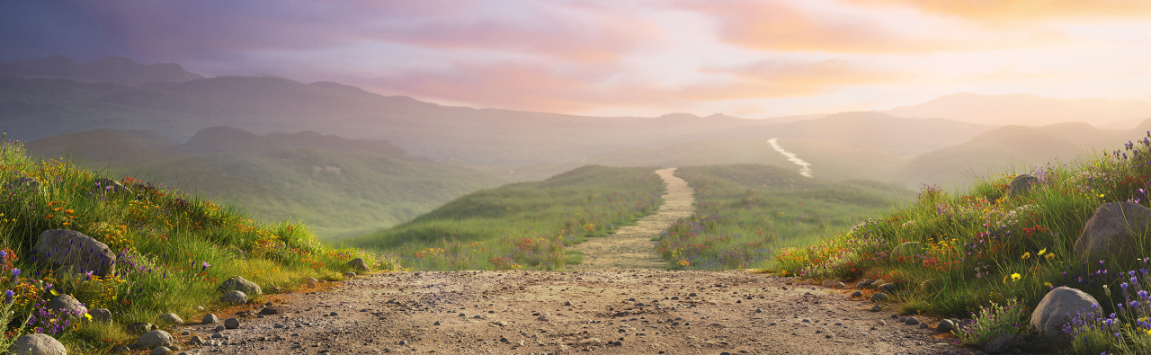 gravel path over hills